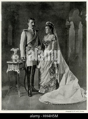 Mariage de Princesse Béatrice (1857 - 1944) plus jeune enfant de la reine Victoria, pour le prince Henry de Battenburg à Whippingham, île de Wight. Banque D'Images