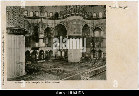 Istanbul, Turquie - Mosquée du Sultan Ahmet Ier (intérieur) Banque D'Images