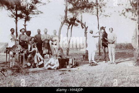 Photo de groupe, Camp 8th Battery RFA, Bangalore, Inde Banque D'Images