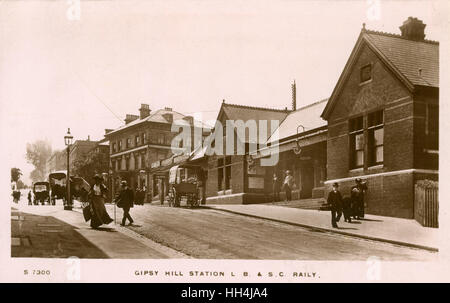 Gipsy Hill railway station (LB&SC, Londres, Brighton et côte sud), dans le sud de Londres. Banque D'Images