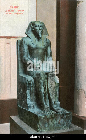 Statue de Pharao Khafra au Musée égyptien du Caire Banque D'Images