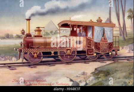 Moteur de train spécial et transport de la Khedive égyptienne Banque D'Images