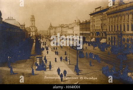 Nevsky Prospekt, St. Petersburg, Russie - Avenue 25 octobre Banque D'Images