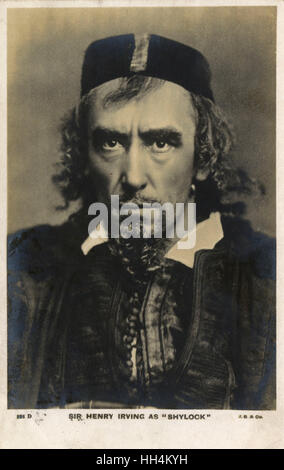 Le célèbre acteur et producteur de théâtre anglais Sir Henry Irving (1838-1905) comme Shylock dans "Le Marchand de Venise" (1879). Banque D'Images