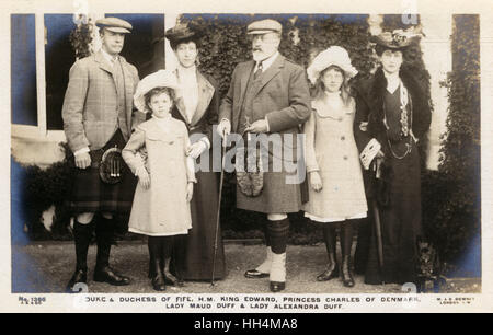 Le duc et la duchesse de Fife, les enfants et le roi Edward VII Banque D'Images