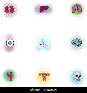 Structure de l'icons set, un style pop-art Illustration de Vecteur