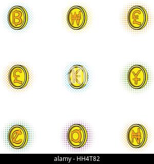 Finances icons set, un style pop-art Illustration de Vecteur