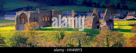 Les ruines de l'abbaye Egglestone, près de Barnard Castle Town, comté de Durham, de Teesdale, Angleterre, Grande-Bretagne, Royaume-Uni Banque D'Images