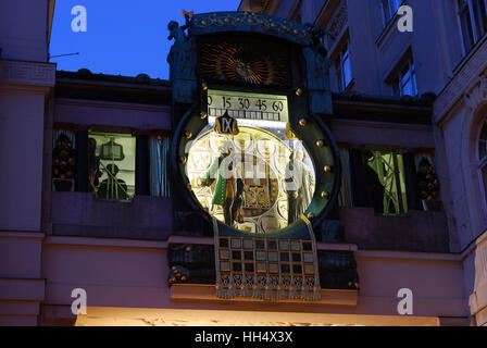 Wien, Vienne : horloge Anker à Hoher Markt, 01. Vieille Ville, Wien, Autriche Banque D'Images