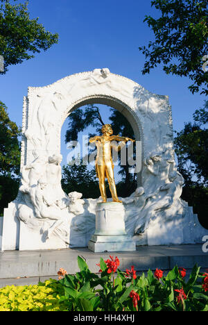 Wien, Vienne : Stadtpark ; monument de Johann Strauss (fils), 01. Vieille Ville, Wien, Autriche Banque D'Images