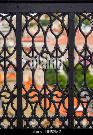 Portugal, Lisbonne, vue détaillée de l'ascenseur de Santa Justa. Banque D'Images