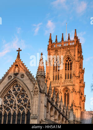 L'église cathédrale de St George au coucher du soleil du Sud Yorkshire Angleterre Doncaster Banque D'Images