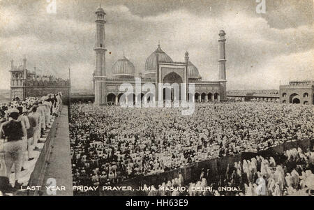 Prières du vendredi, Jama Masjid, Delhi, Inde Banque D'Images
