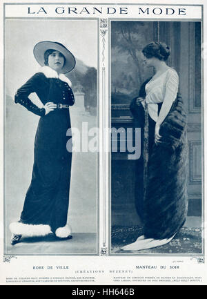 Ville &#8203;&#8203;robe et manteau de soirée 1912 Banque D'Images