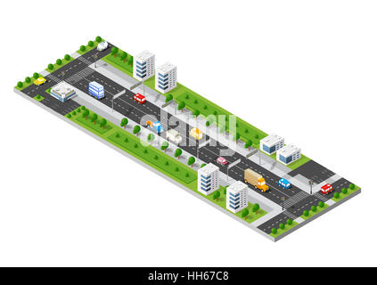 L'autoroute à haute vitesse en 3D grande ville quartier d'affaires de la ville Banque D'Images
