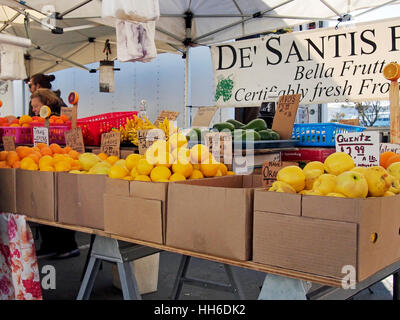 Les oranges, citrons et limes à l'hebdomadaire Farmers Market à Marin Country Mart à Larkspur Landing dans le comté de Marin, en Californie. Banque D'Images