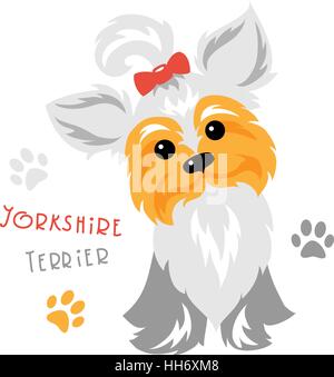 Drôle de scénario yorkshire terrier dog sitting Illustration de Vecteur