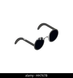 Lunettes avec lentilles rond noir icon Illustration de Vecteur