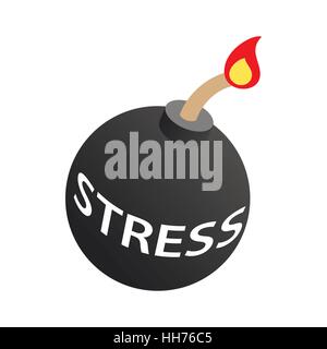 Icône bombe Stress, style 3D isométrique Illustration de Vecteur
