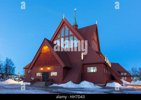 L'église de Kiruna, Kiruna kyrka, Laponie, dans le Nord de la Suède, Suède Banque D'Images