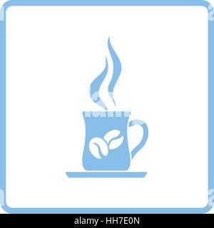 Icône représentant une tasse de café. Design cadre bleu. Vector illustration. Illustration de Vecteur