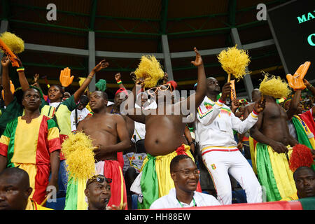 17 janvier 2017 - Libreville, Port-Gentil, Gabon - Mali encourager leurs partisans à venir de l'équipe de la coupe d'Afrique des Nations 2017 GROUPE D match de football entre le Mali et l'Egypte à Saint-Pétersbourg le 17 janvier 2017 : crédit étranger/APA/Images/fil ZUMA Alamy Live News Banque D'Images