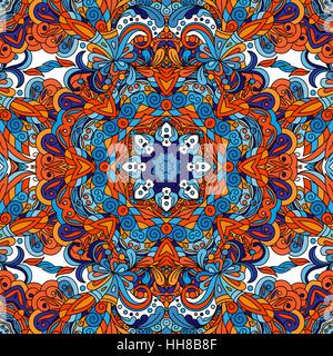 Abstract vector floral ethnique décoratif motif transparent coloré Illustration de Vecteur