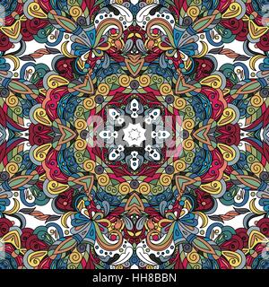 Abstract vector floral ethnique décoratif motif transparent coloré Illustration de Vecteur