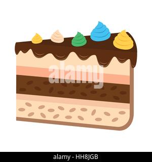 Boulangerie délicieuse télévision icones de gâteau sucré sur le fond blanc. Restaurant menu des desserts éléments. Cheesecake vector illustration Illustration de Vecteur