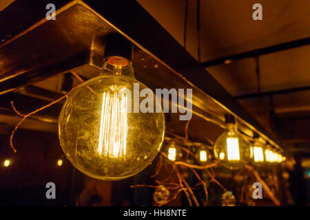 Vintage lampes à incandescence comme élément décoratif Banque D'Images