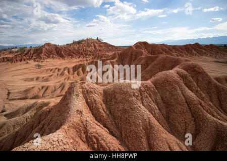 L'argile du désert Tatacoa formations rouge, Colombie Banque D'Images