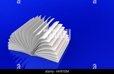 Livre blanc sur bleu Banque D'Images