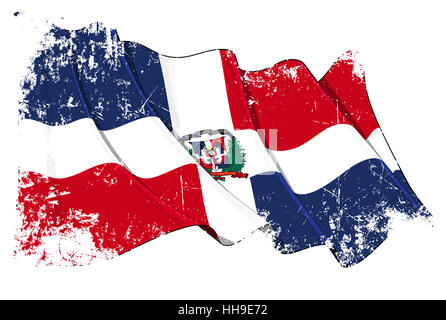 L'Amérique centrale, d'un drapeau, République dominicaine, Caraïbes, bleu, l'Amérique centrale, Banque D'Images