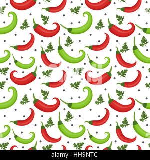 Chili Peppers seamless pattern. Le poivre vert et rouge, la texture de fond sans fin. Les légumes . Vector illustration Illustration de Vecteur