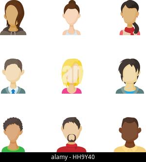 Avatar de différentes personnes icons set Illustration de Vecteur