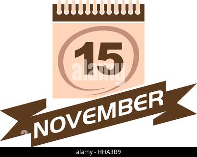 15 Calendrier Novembre avec ruban Illustration de Vecteur