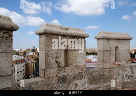 Balustrade, Torres de Quart, Valencia, Espagne Banque D'Images