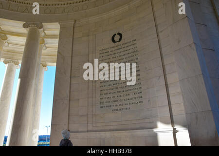 Washington DC, USA. Colonnes de la Thomas Jefferson Memorial. Banque D'Images