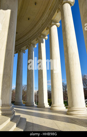 Washington DC, USA. Colonnes de la Thomas Jefferson Memorial. Banque D'Images