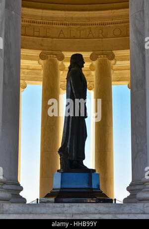 WASHINGTON DC - Interne de Thomas Jefferson Memorial avec la silhouette de la statue. Banque D'Images