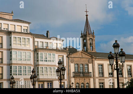 Bâtiments historiques à la Plaza Mayor, Lugo, Région de Galice, Espagne, Europe Banque D'Images