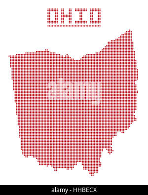 Un point carte de l'Ohio State isolé sur fond blanc Banque D'Images