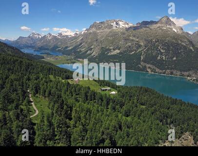 Lac de Silvaplana, vallée de l'Engadine Saint-Moritz, Suisse Banque D'Images