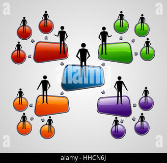 Parler, parler, parle, parle, parle, parle, chat, jocrisses, bleu, l'homme, Banque D'Images