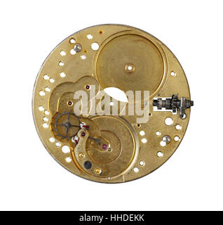 Mécanisme d'horlogerie ancienne et démantelé Banque D'Images