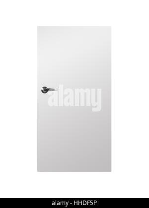 Une porte en bois avec inscription conceptuelle isolated on white Banque D'Images