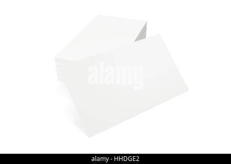 Pile de carte blanche sur fond blanc. Le rendu 3D Banque D'Images