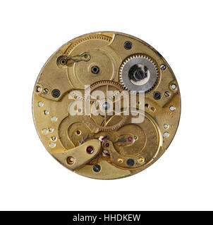 Mécanisme d'horlogerie ancienne et démantelé Banque D'Images