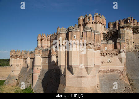 Château de Coca, construit du 15e siècle, Coca, Ségovie, Castille et Leon, Espagne Banque D'Images