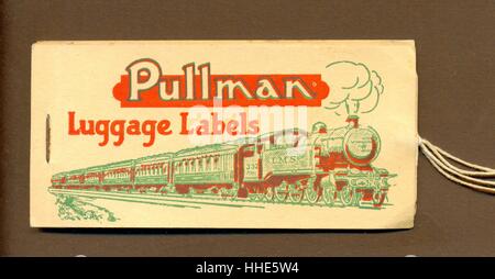 Paquet d'étiquettes bagages Pullman avec image de la LMS Banque D'Images